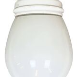 Vintage Porcelain Ceiling Light with Milk Glass , 1950s