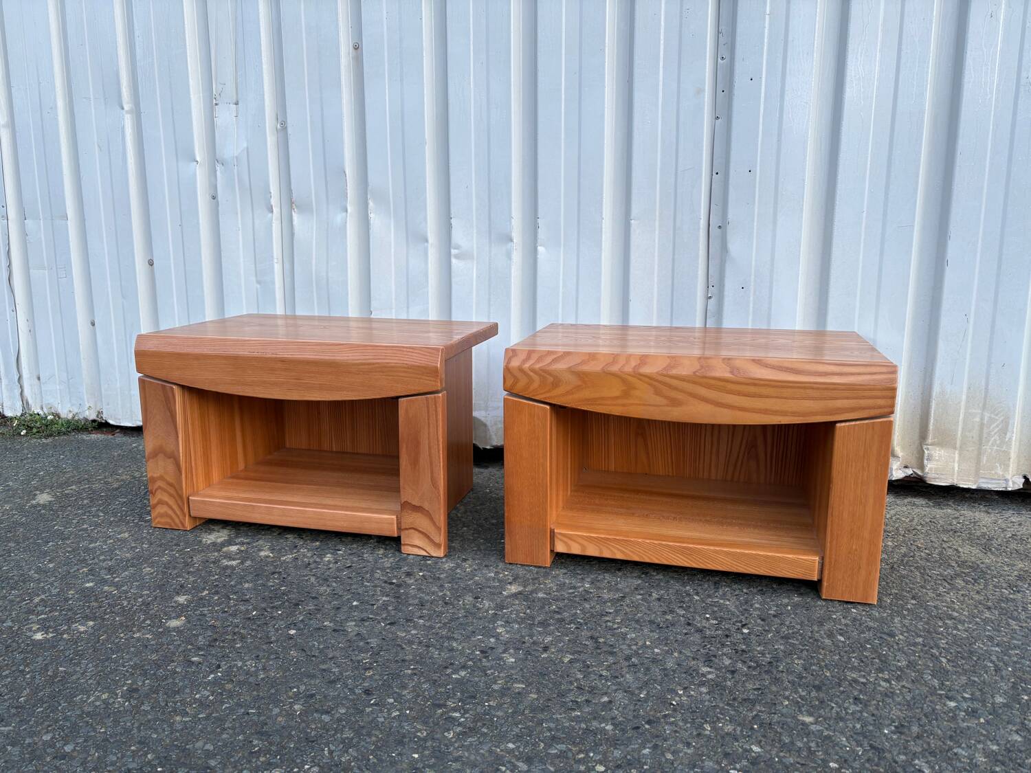 Pair of vintage wooden bedside tables – 1970s/80s