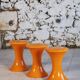 Set of 3 Tam Tam stools in orange by Henri Massonnet for Stamp, 1970.