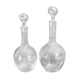Pair of glass decanters