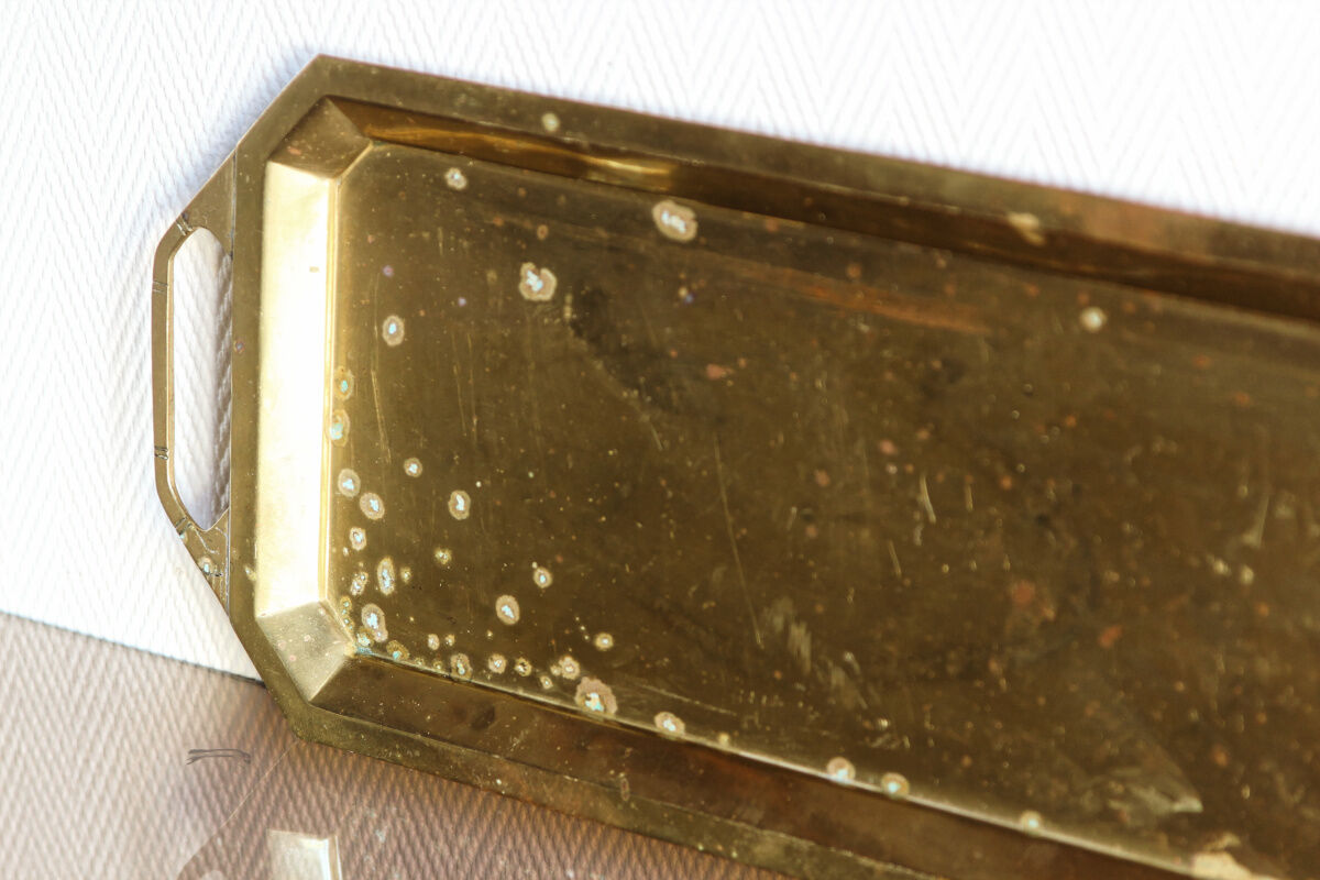 Art deco brass tray