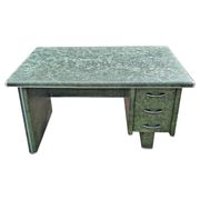 Art Deco or Bauhaus desk in metal covered with leather, Gio Ponti style.
