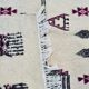 Hand-made black and pink white wool rug  210x105cm