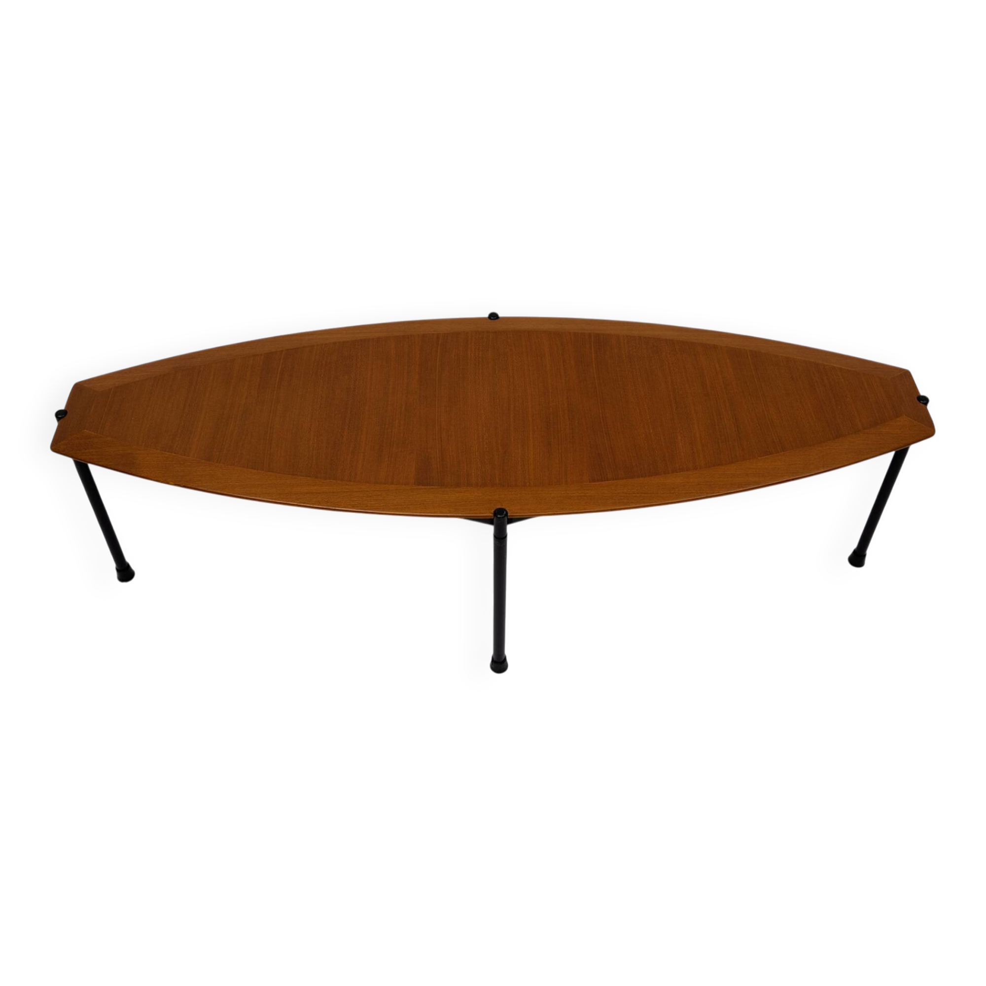 Table basse italienne moderne en forme de planche de surf, années 1970