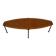 Table basse italienne moderne en forme de planche de surf, années 1970