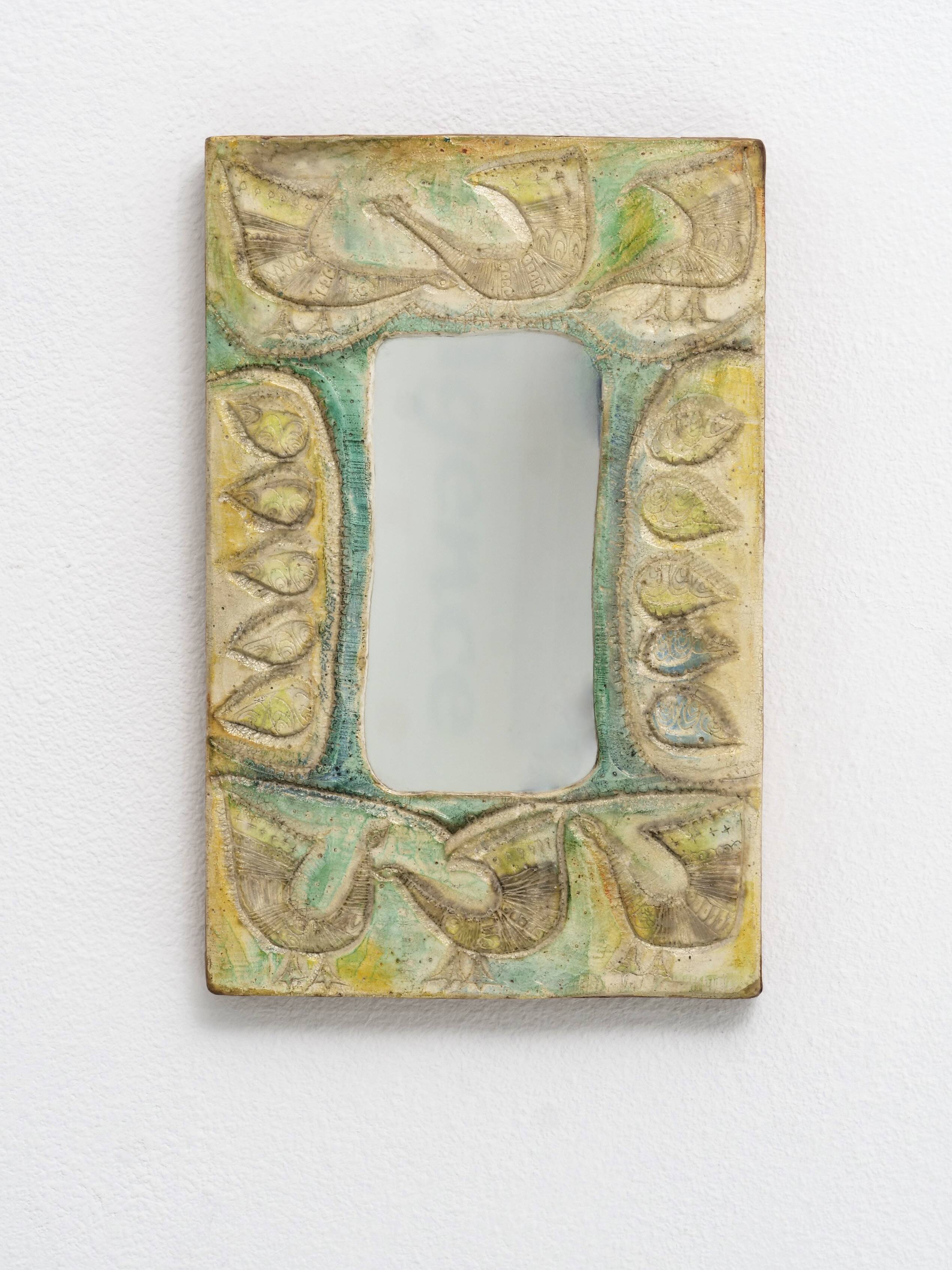 Decorative plaster mirror from the 70s