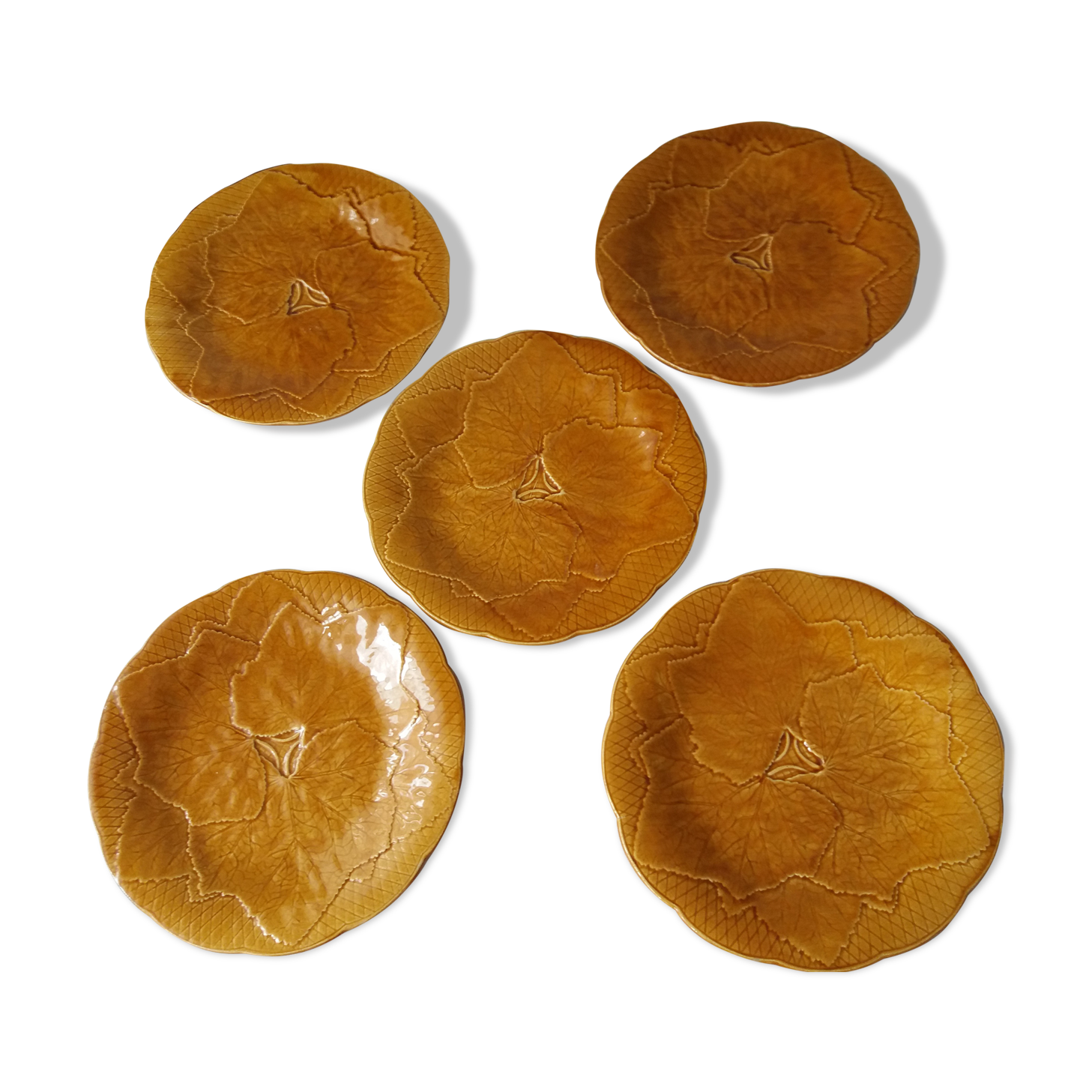 Five gien porcelain dabsin plates