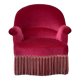 Old raspberry velvet toad armchair