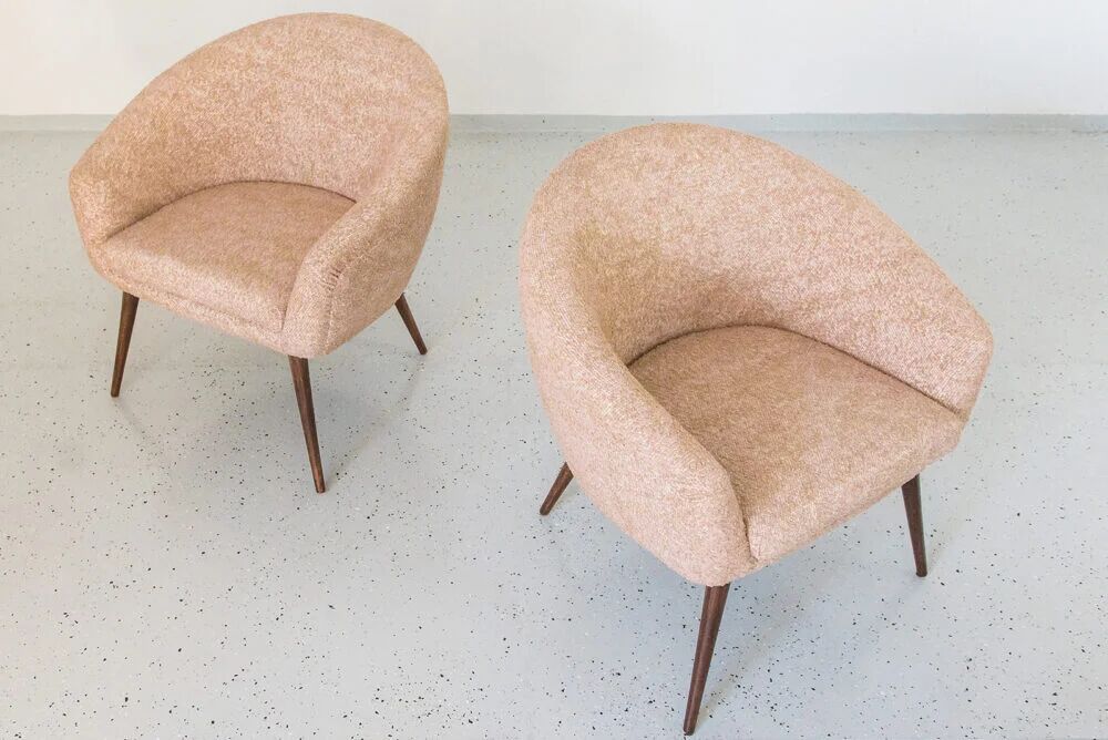 Pink Vintage Shell Armchairs From Lfm, Poland, 1970s, Set Of 2