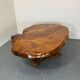 Brutalist Wabi Sabi mid-century coffee table made of natural biological burl wood.
