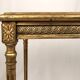 Louis XVI style pedestal table in gilded wood and marble top
