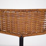Paire de tabourets modernistes en rotin Erwin Behr