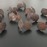 12 ronds de serviettes en métal façon vieilli