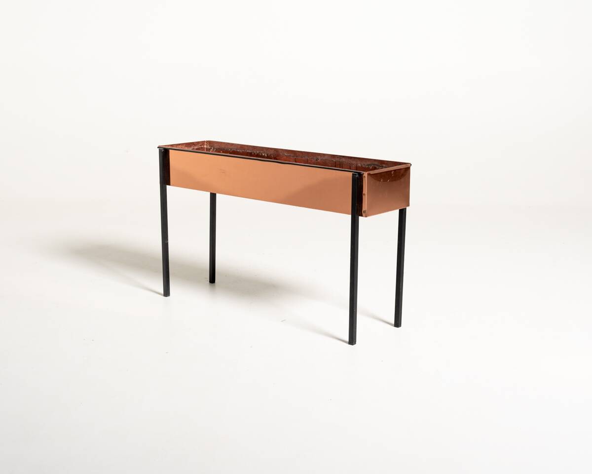 Scandinavian copper and metal planter, 1960s