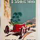 Lithograph poster "Grand Prix de Monaco 1934" Geo Ham 70x100cm 80's