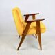 Fauteuil vintage Chierowski 366, 1970, velours jaune or