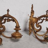 Pair of large Napoleon III bronze wall lights