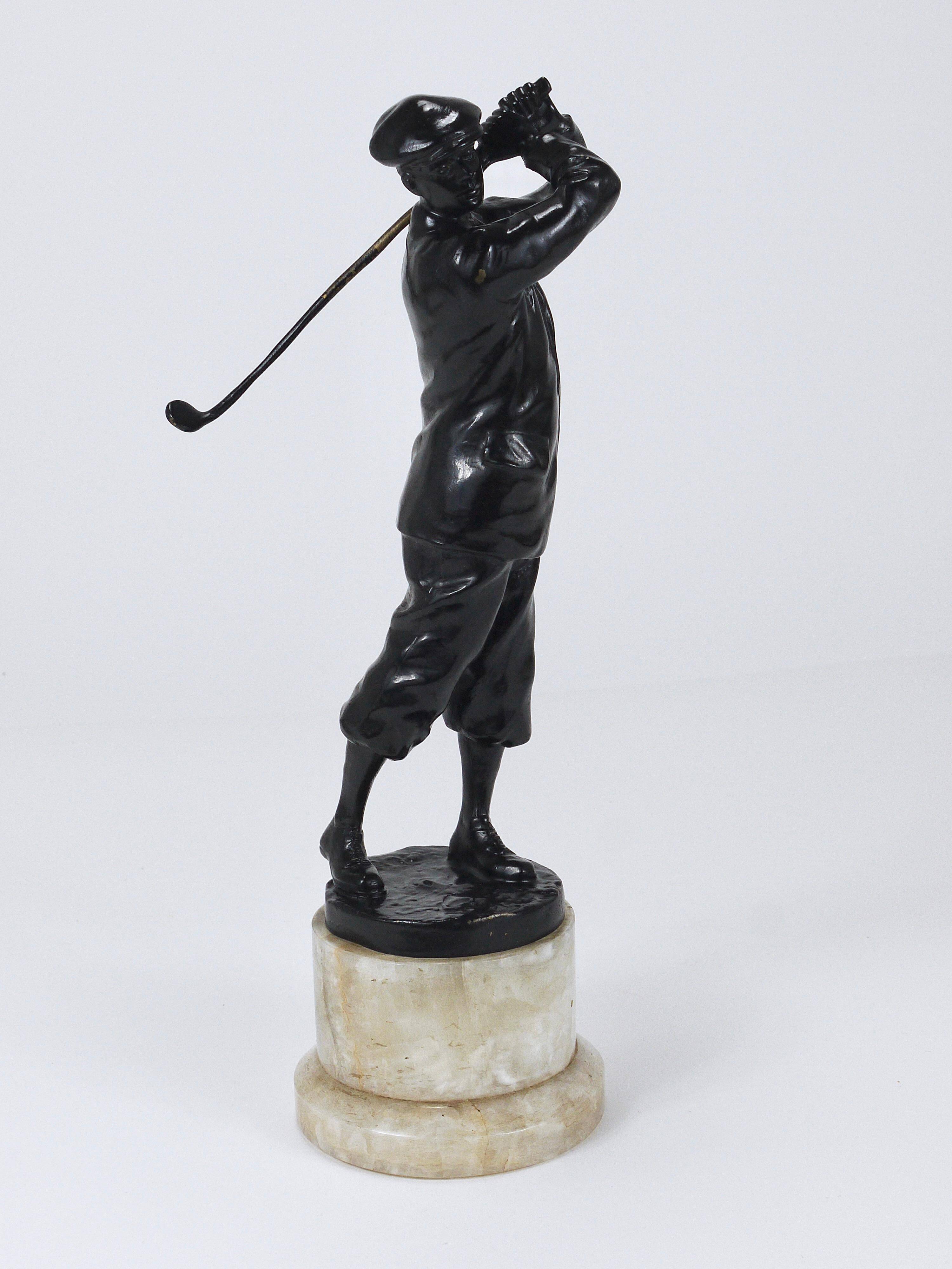 Bronze statue of the golfer Harry Vardon from the 1920s, Richard Thuss, Argentor Vienna.