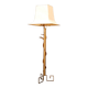Floor lamp in hammered brass and gilded metal with reptilian decoration - Vintage from the 4s to
