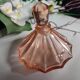 Vintage Art Deco perfume bottle in beautiful pink glass.