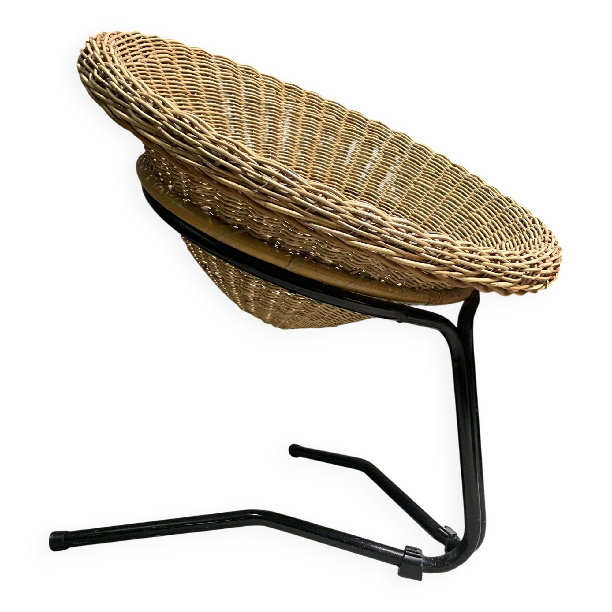 Rattan lounge chair by rohé noordwolde, 1960's