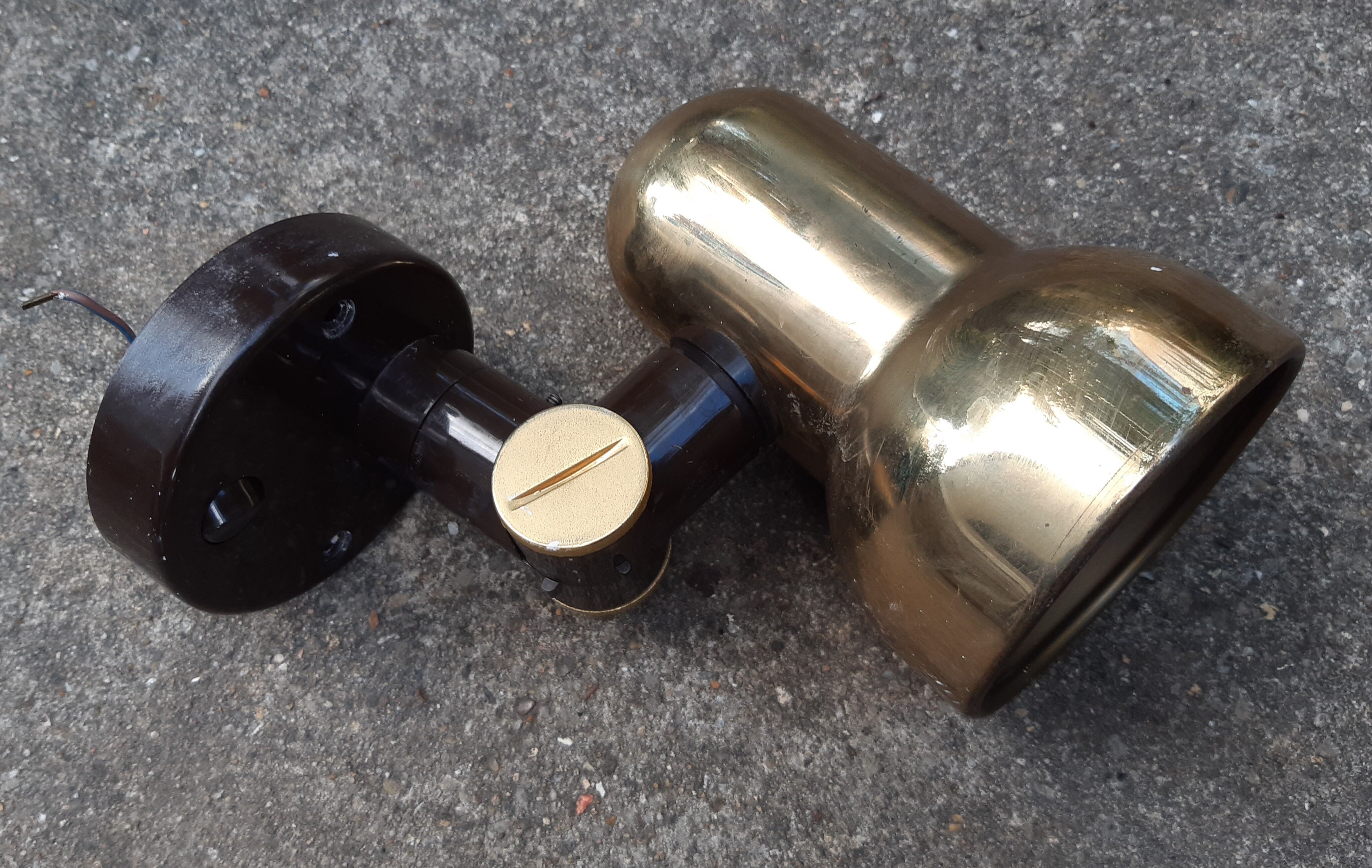 Spot lamp wall lamp Hustadt Leuchten, gold metal, vintage 70s