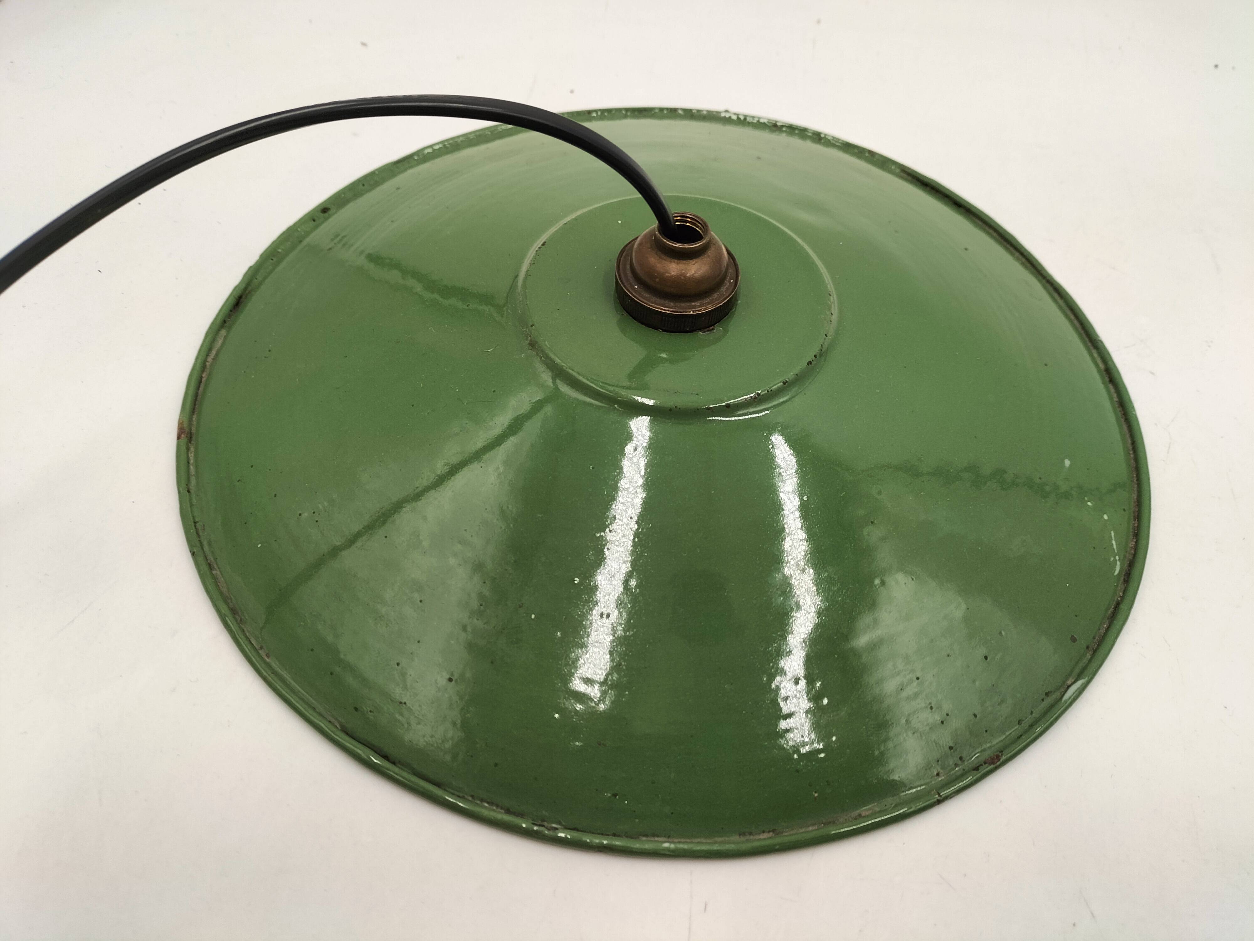 Enameled sheet metal pendant lights