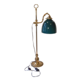 Lampe en bronze et opaline verte