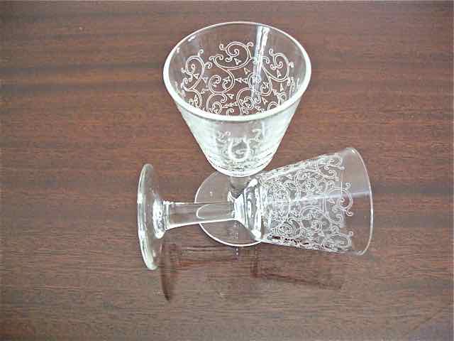 6 engraved glasses