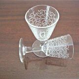 6 engraved glasses