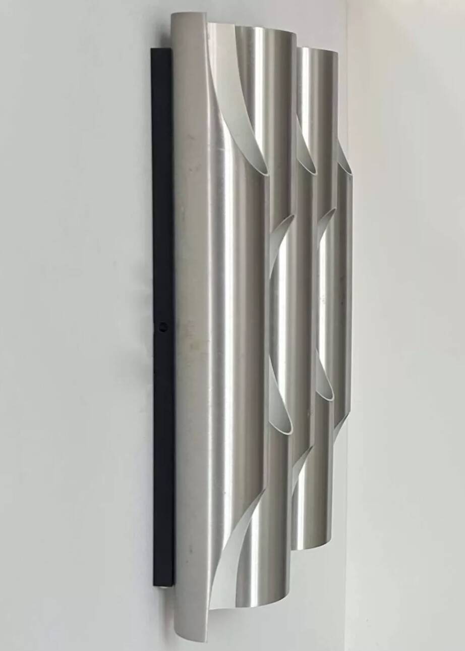 Applique vintage "Fuga XL", métal brossé, Raak Pays Bas 1970