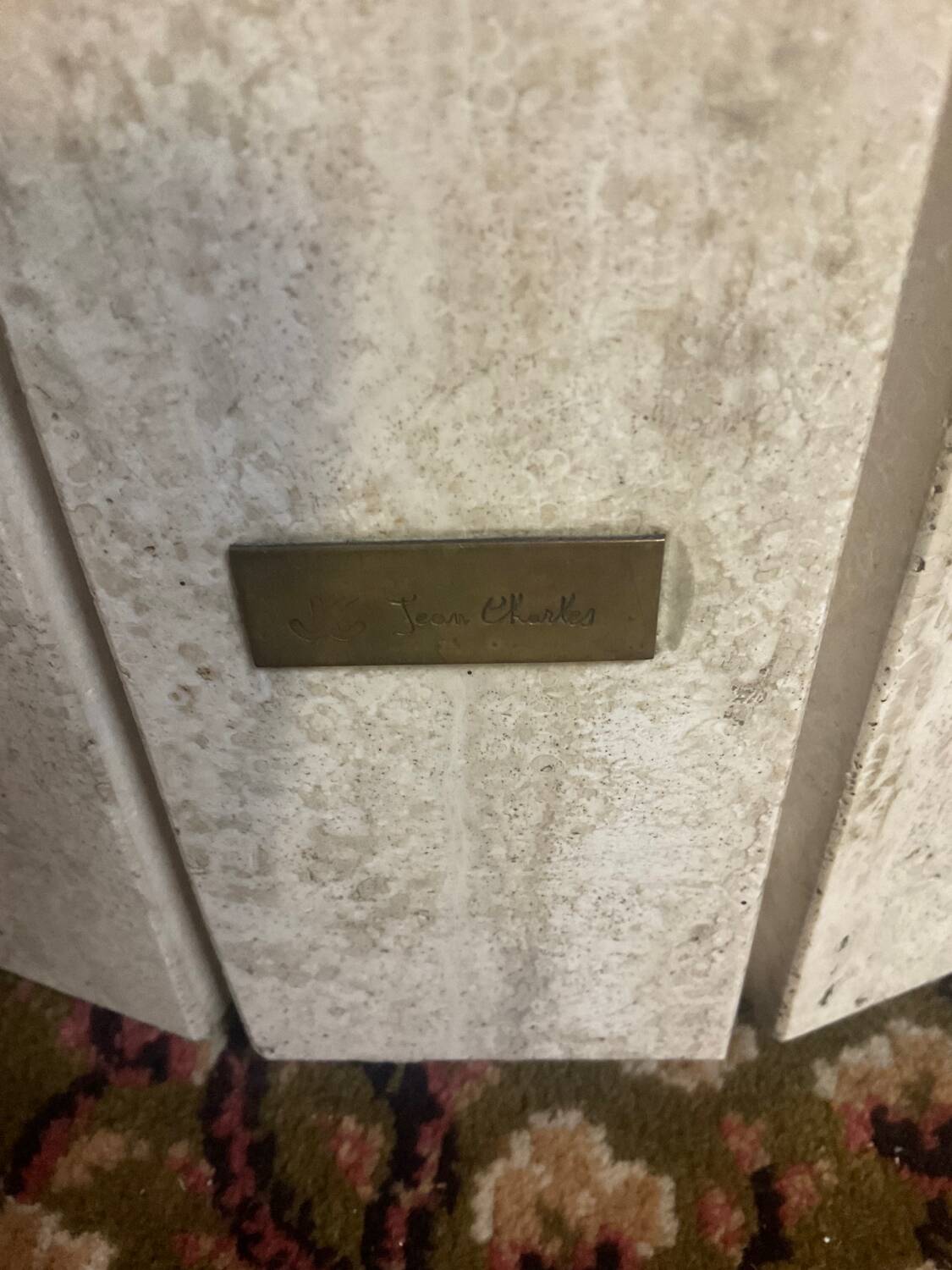 Jean Charles travertine dining table for Roche Bobois 1970s