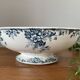 Antique large salad bowl on a pedestal in Saint-Amand earthenware (Nord)