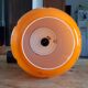 Vintage Putzler pendant lamp in Orange and White Opaline