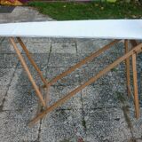 Folding wooden console, ironing board with its jeanette