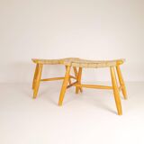 Pair of Swedish stools from the 1960s in lacquered birch, mid-century style.