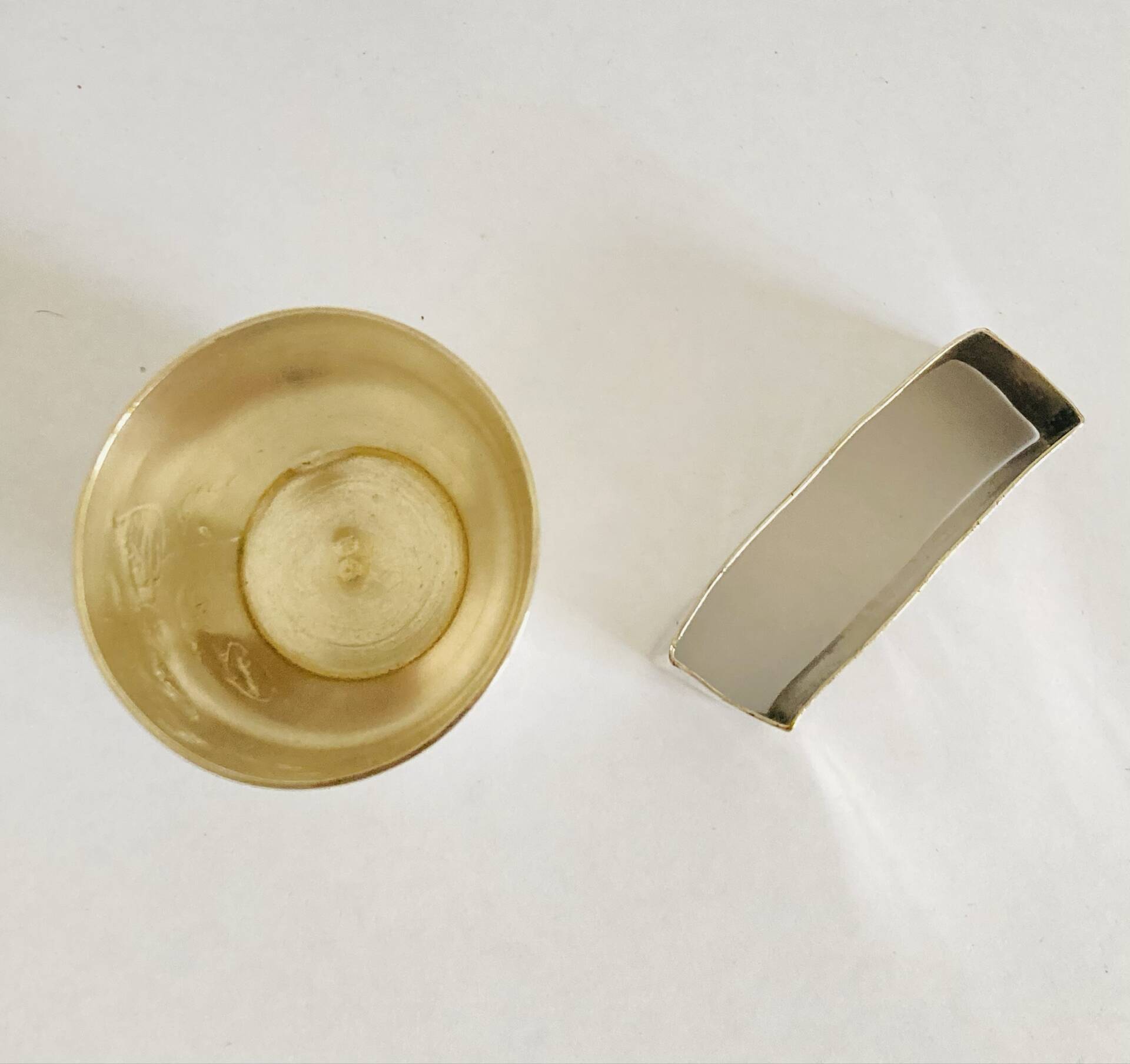 Art Nouveau silver-plated napkin holder with hallmark + case