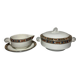 Ensemble ancien en faïence d’Onnaing – légumier couvert et saucière –