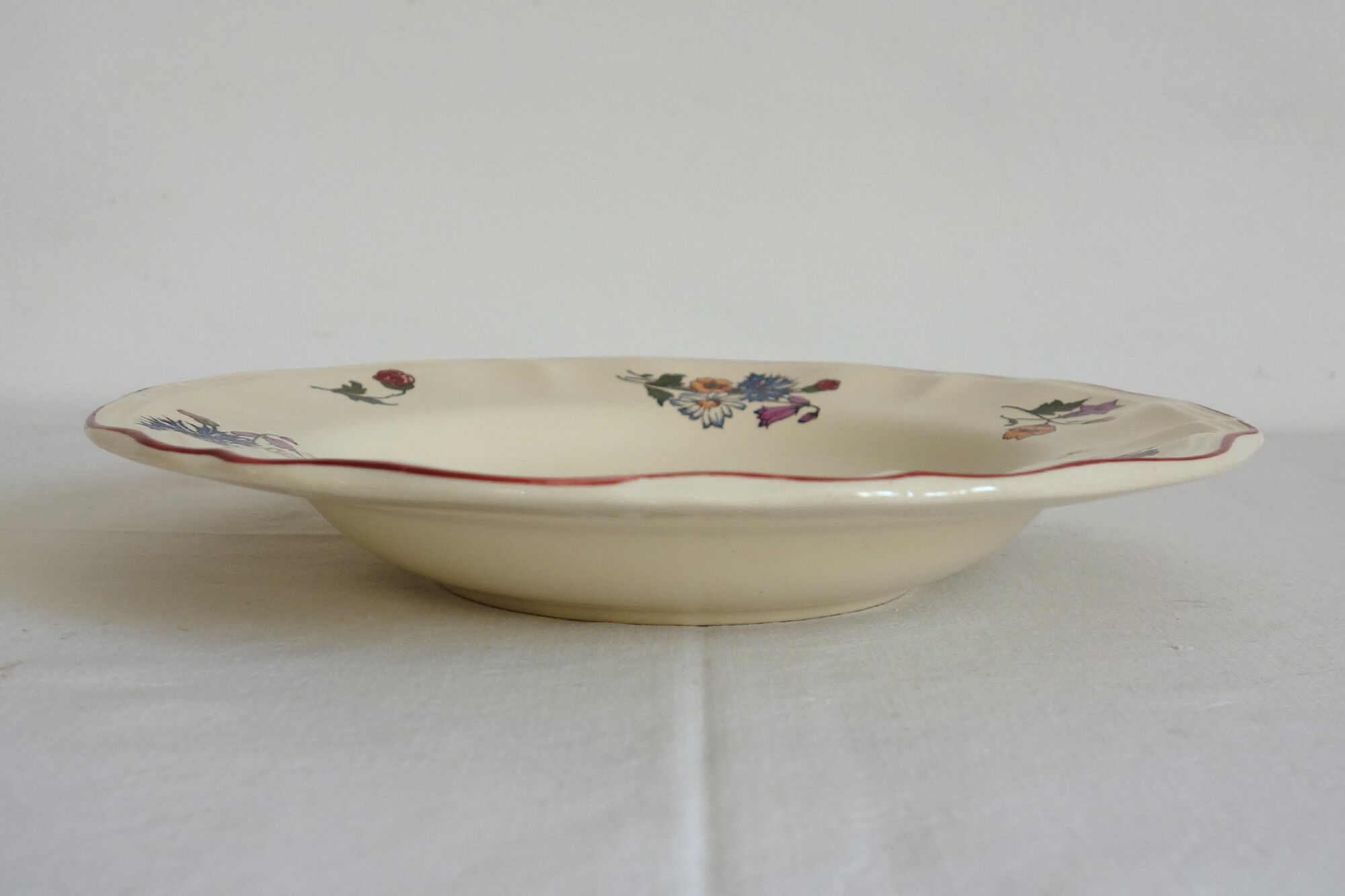 Set of 6 hollow plates in earthenware Sarreguemines Model "Agreste" vintage