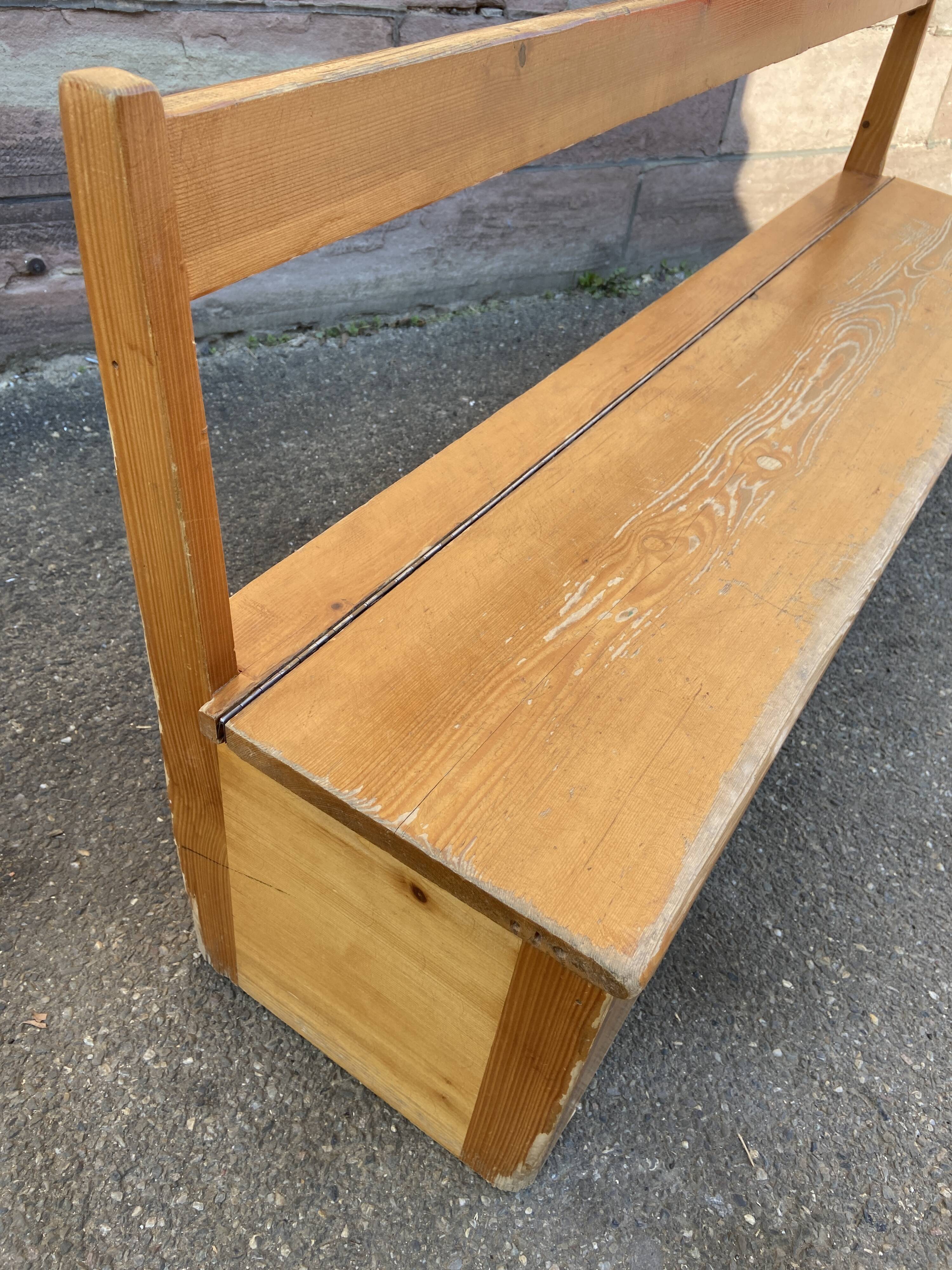 Bench nursery school chest vintage 1980s in pine