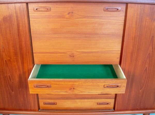 Buffet haut XL HP Hansen en teck au design scandinave, Danemark, années 60