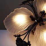 Lustre Hollywood Regency Art Deco vintage 80-90 Bronze Mariner Shells