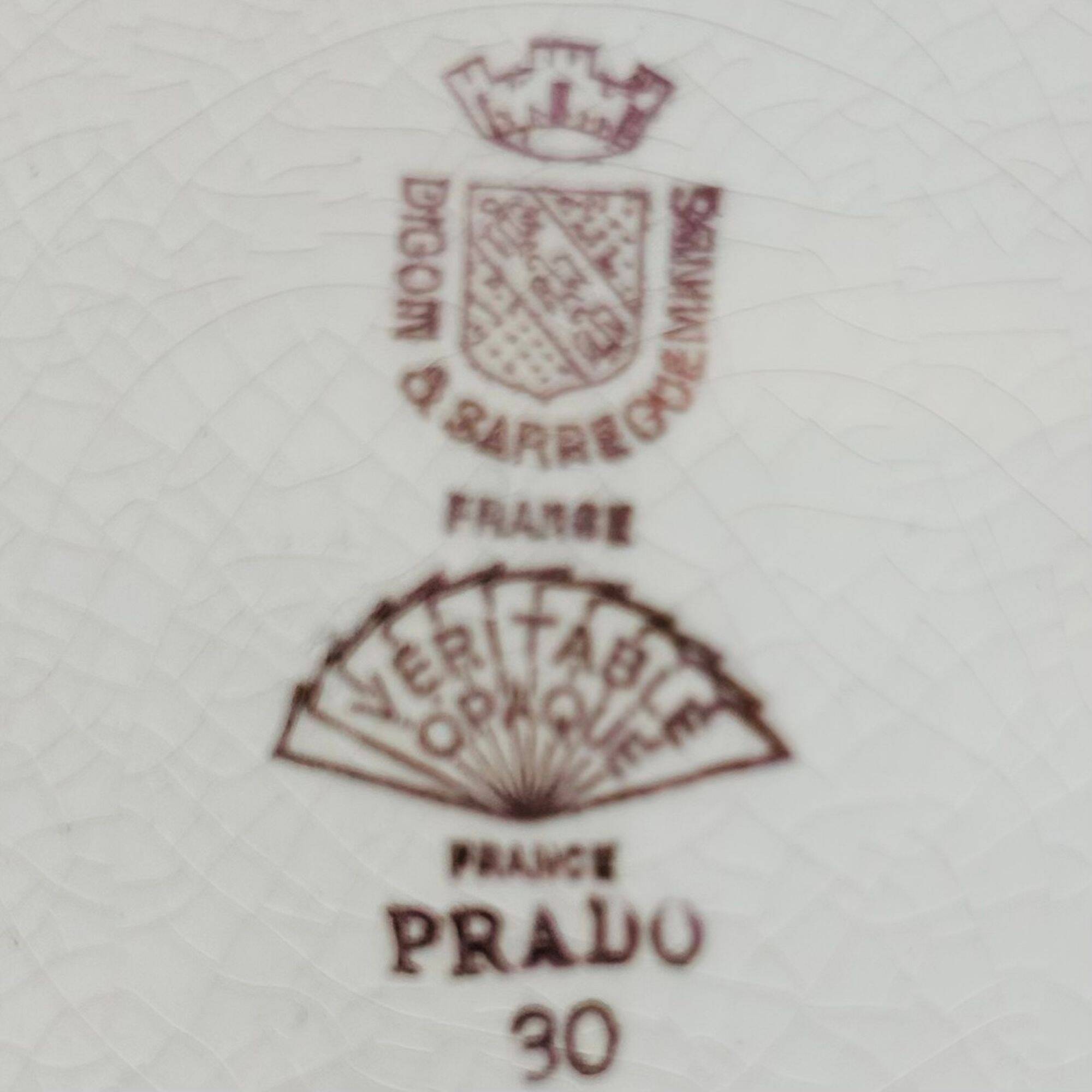 Set of 6 flat plates, Digoin & Sarreguemines. Prado model.