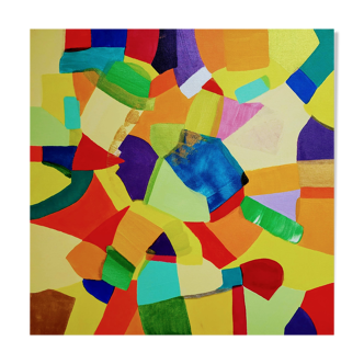Abstract painting the path of colors