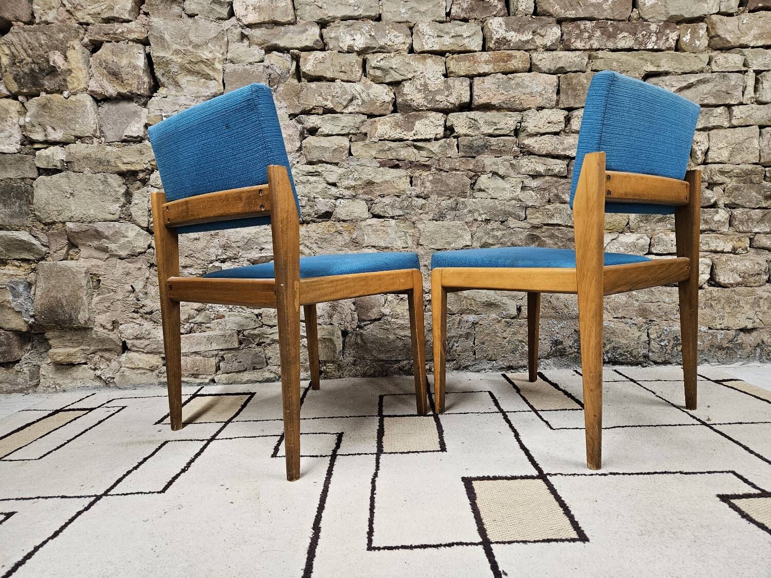 Pair of vintage Scandinavian armchair chairs 1970