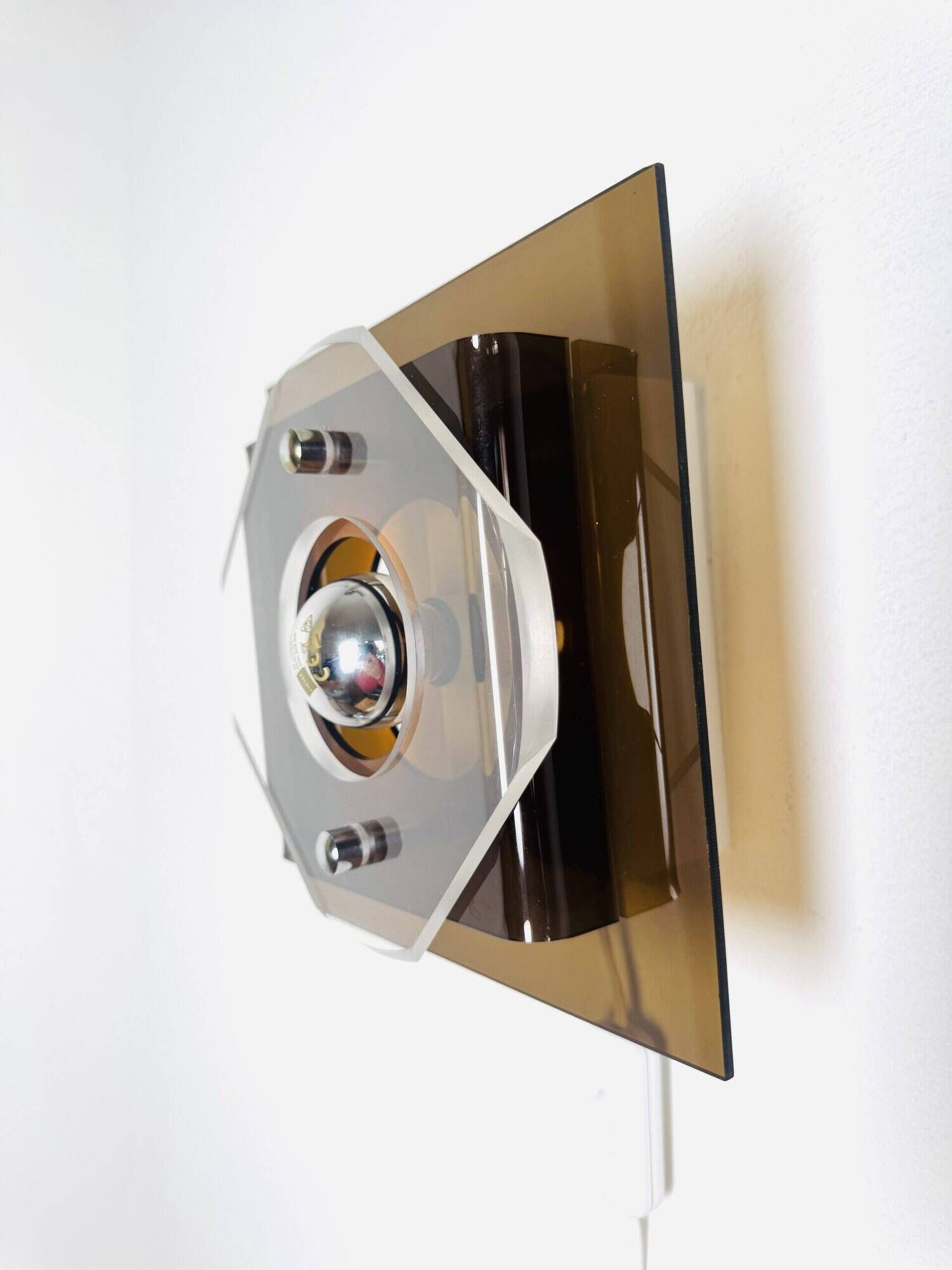 Geometric Space Age Wall Lamps In Layered Plexiglass By Herda Verlichting, The Netherlands 1970S