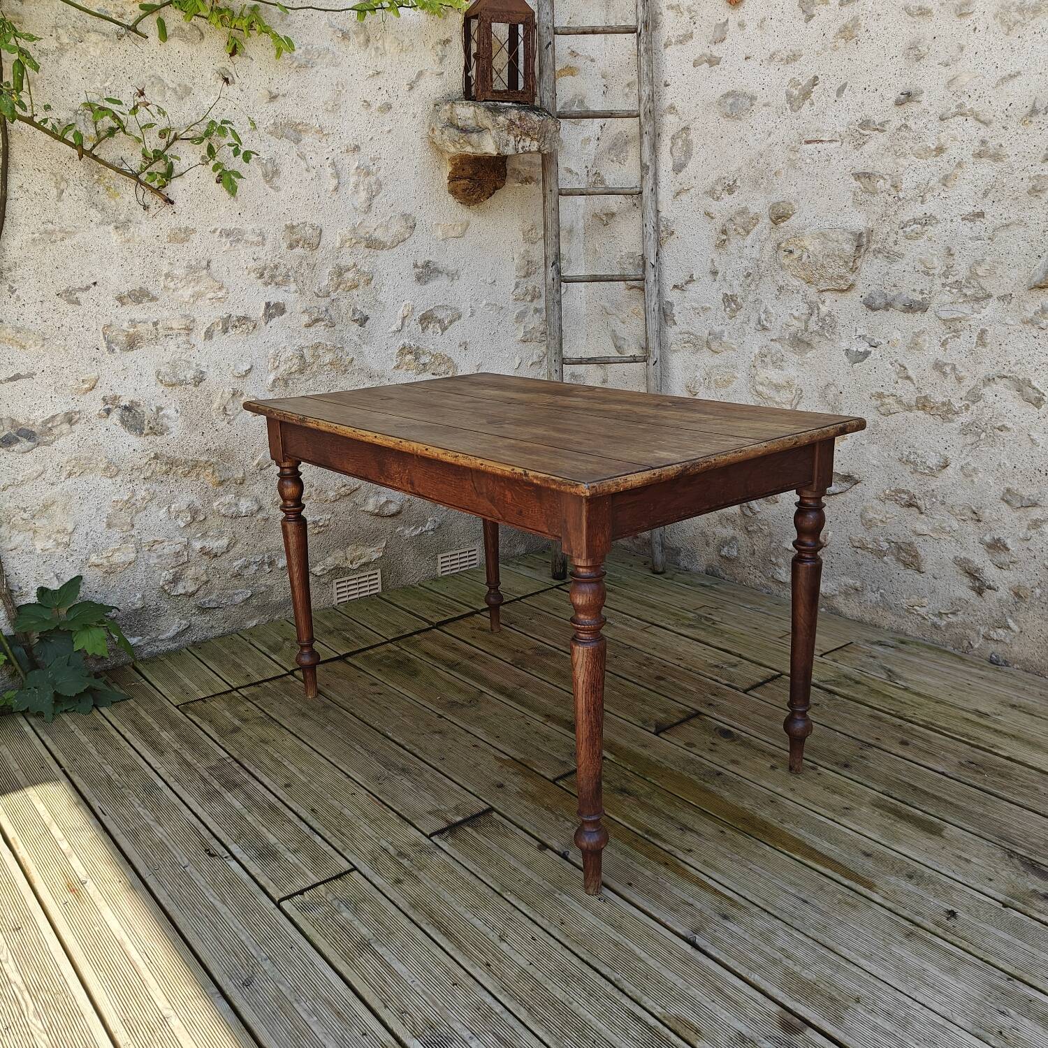 Solid oak farmhouse table