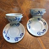 2  cups with vintage saucers