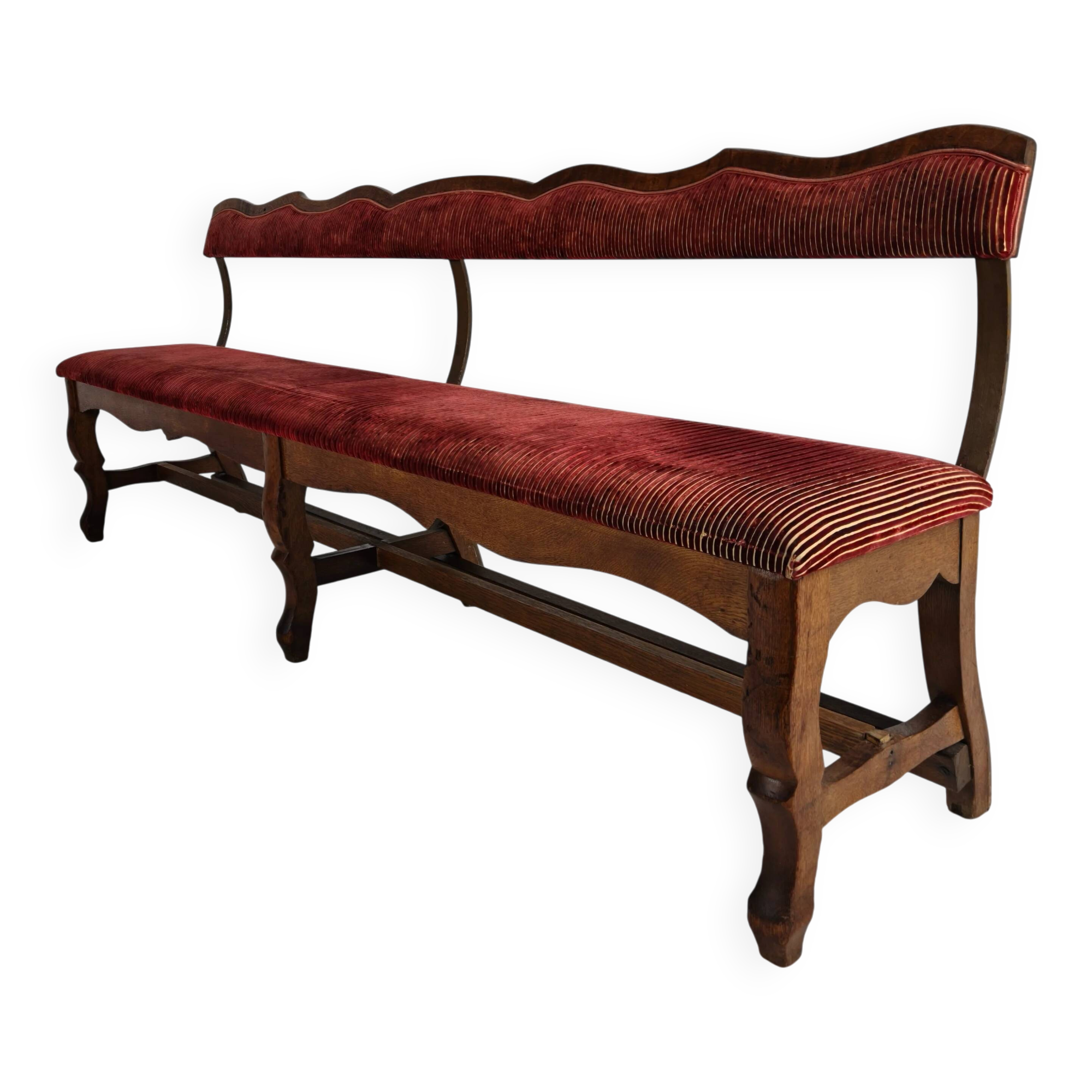 Unique early 20th century oak hall / dining bench