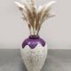 Vintage mactan stone vase XXL 'Color dip'
